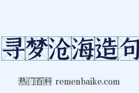 寻梦沧海造句是什么意思的图片